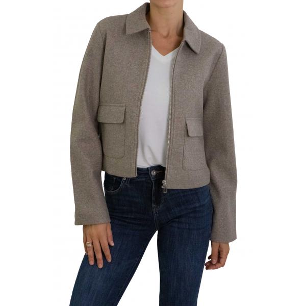 Cappotto corto con tasche, zip e colletto  Only 